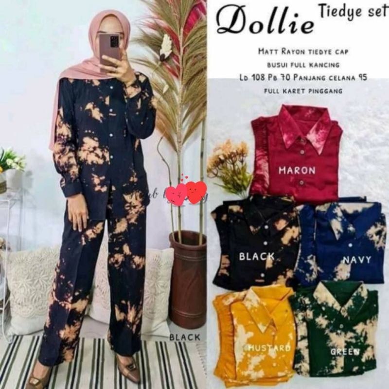 Setelan TIE DYE  TERLARIS - Bahan Rayon Adem Tebel- tidak nerawang saat dipakai- Motif Kekinian