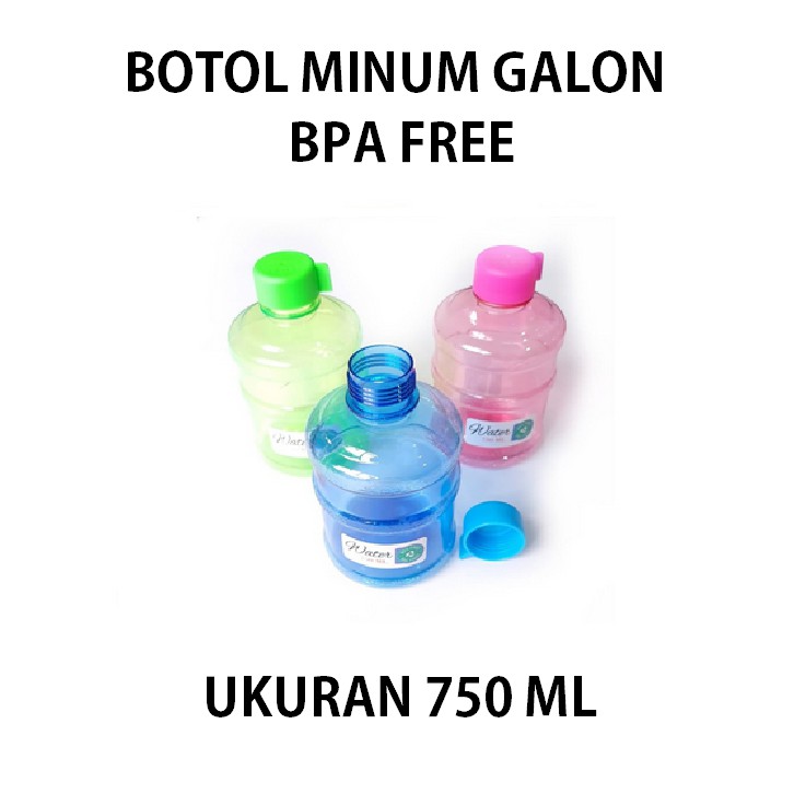 Botol air minum Galon BPA FREE - Water Bottle 750ml - Botol Minum Galon - Botol Galon Lucu 750 ml - Botol Galon mini