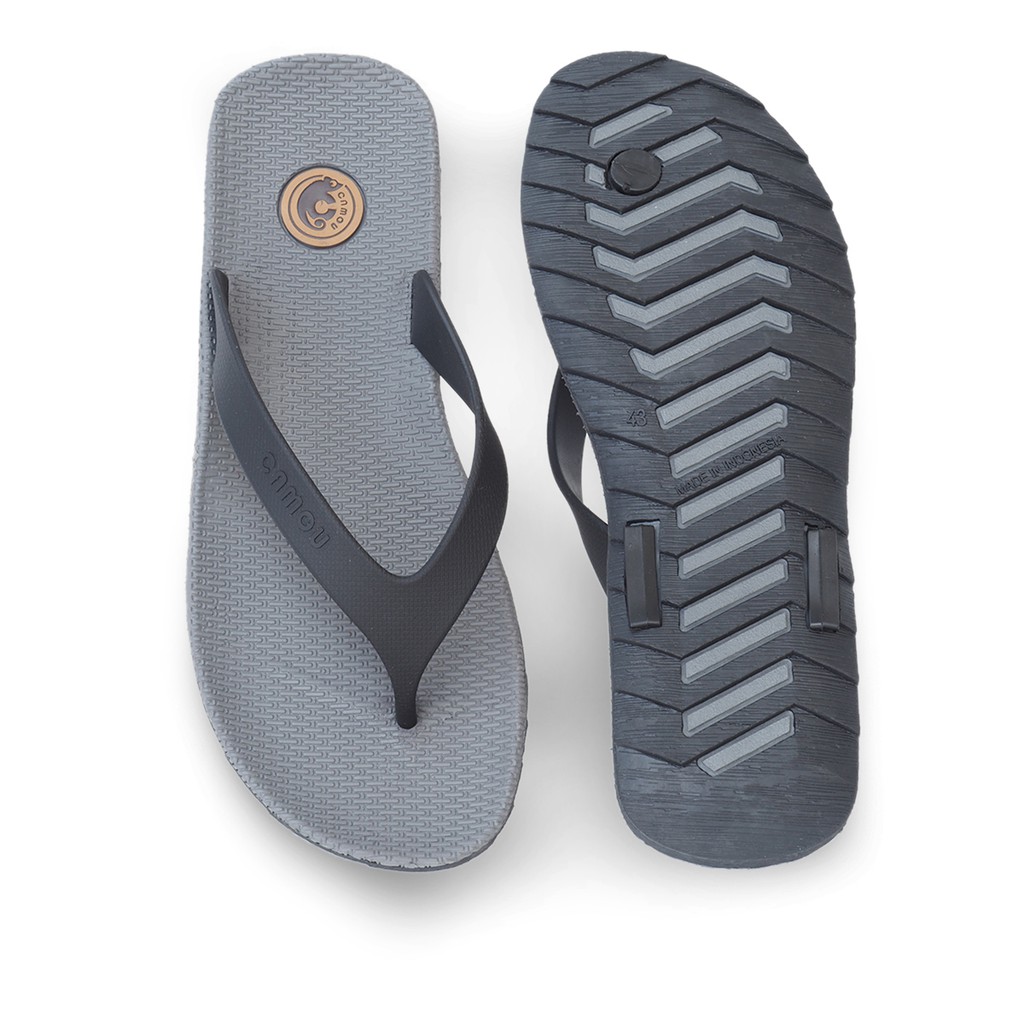 CAMOU - OWEN Titanium - Sandal Jepit Pria Premium Full Karet Warna Abu Hitam