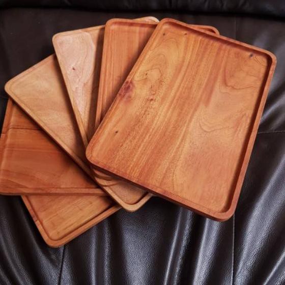 Big Sale wooden tray nampan kayu mahoni 20x30 round Big Sale wooden tray nampan kayu mahoni 20x30 round