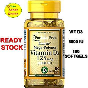 Puritan Pride Vitamin D3 5000 IU - 100 Softgels