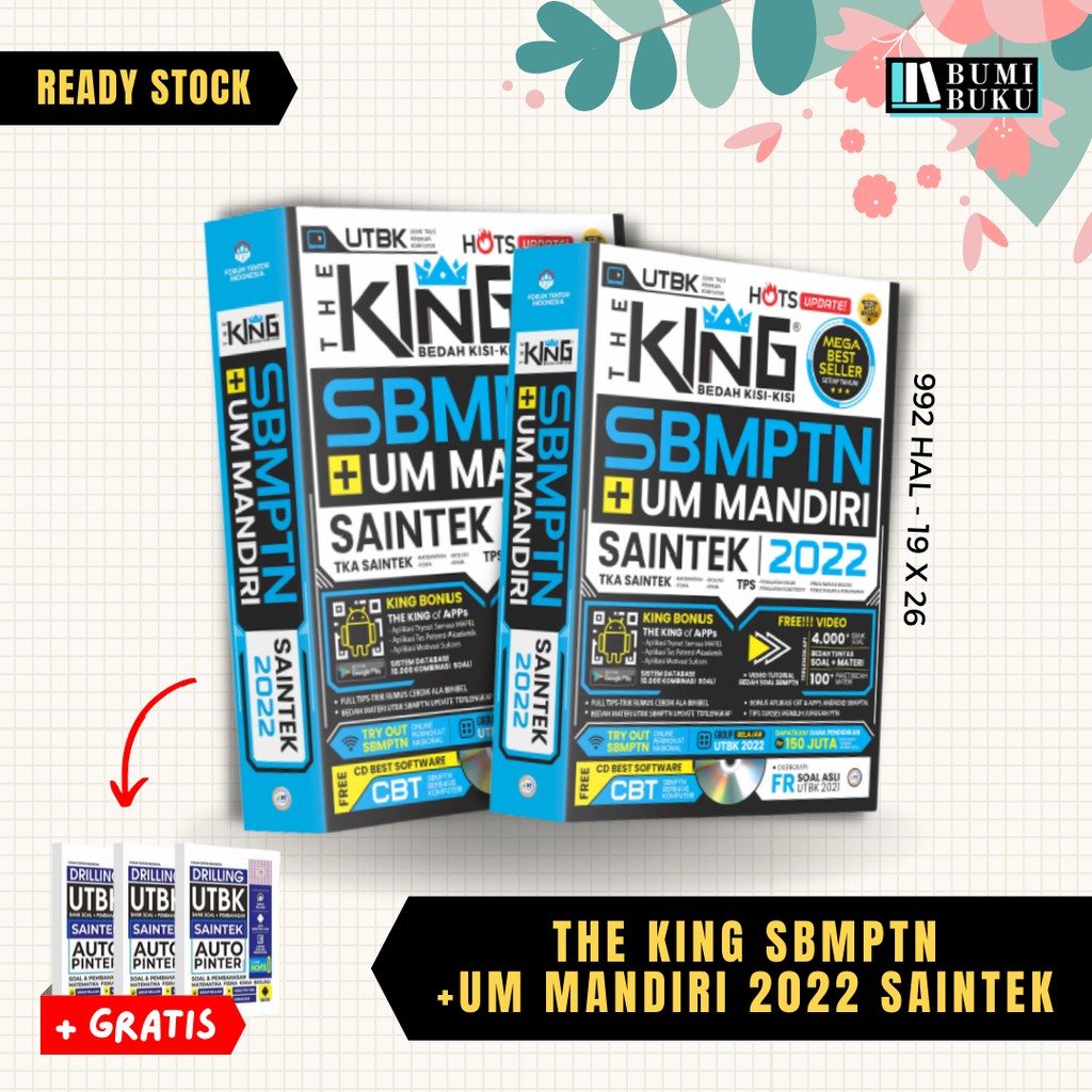 

[100% ORIGINAL] THE KING BEDAH KISI - KISI SBMPTN DAN UM MANDIRI SAINTEK 2022 UTBK TPS