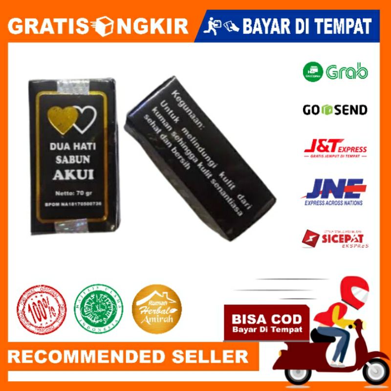 Dua Hati Sabun Akui 70 gr | Membunuh Bakteri Yang Melekat Pada Tubuh | Original 100 %