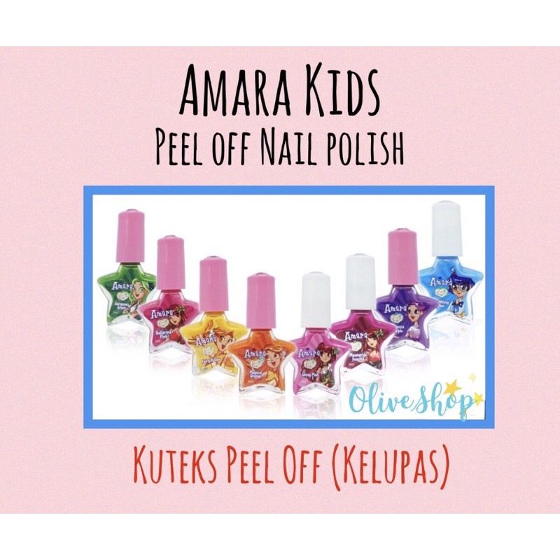 OliveShop ❤️ Amara Kids Makeup Anak Make Up Kutek Anak Pell Off Nail Polish Cat Kuku Kuteks