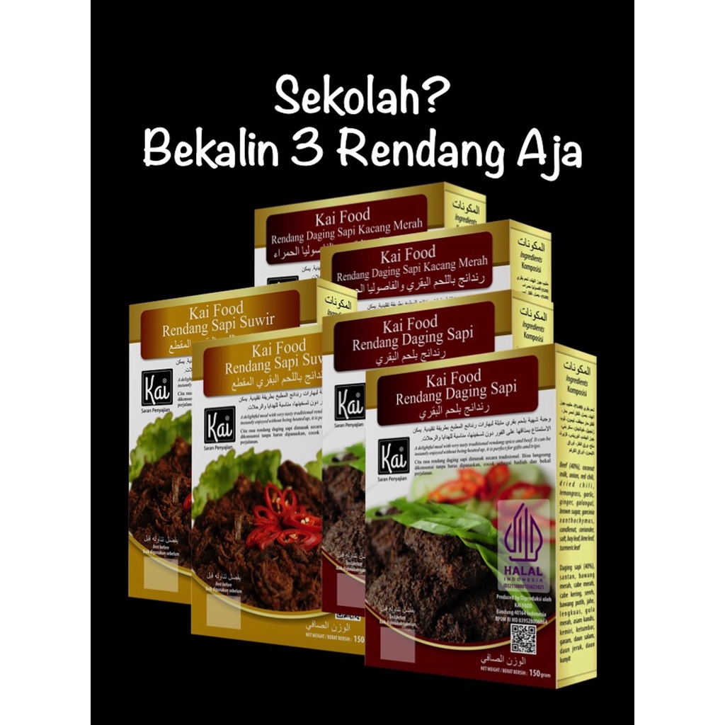 

Paket Hemat 2 RENDANG DAGING SAPI 2 RENDANG SAPI SUWIR 2 RENDANG DAGING SAPI KACANG MERAH Kai Food 900g