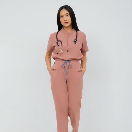 Baju Jaga MANDARIN SS - ASH ROSE Scrubs Theatre Blues Empirical Lengan Pendek