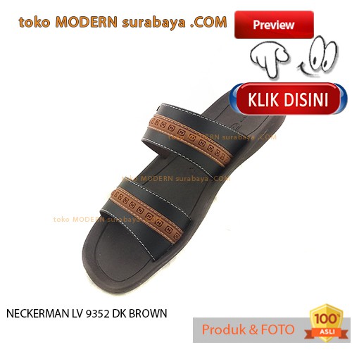 NECKERMAN LV 9352 DK BROWN sendal pria sopan casual flat flip flop