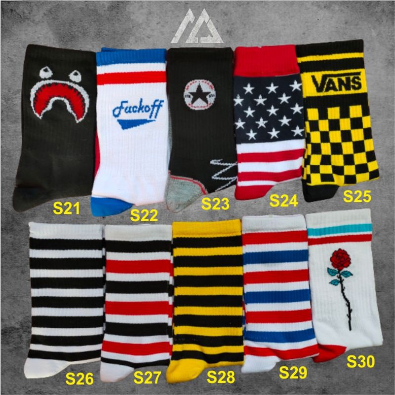 GROSIR KAOS KAKI OLDSCHOOL BEBAS PILIH MOTIF | KAOS KAKI SKATE | KAOS KAKI PRIA | MOHAKI SOCKS-2
