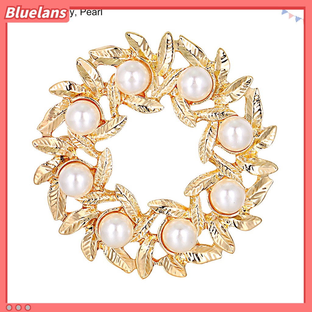 Bros Pin Lencana Bentuk Bulat Aksen Berlian Imitasi Gaya Vintage Untuk Aksesoris Pakaian