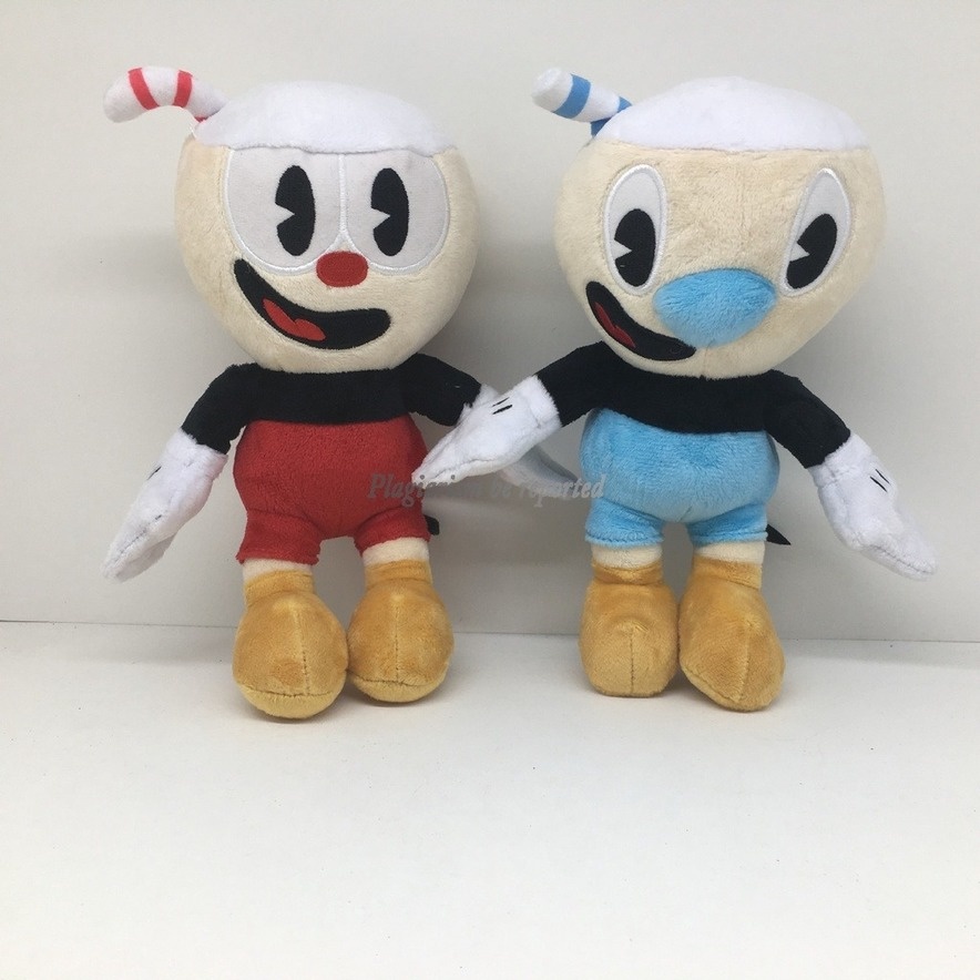 Mainan Boneka Stuffed Plush Mugman Ms. 23cm Boneka Chalice Bahan Plush Untuk Koleksi / Hadiah