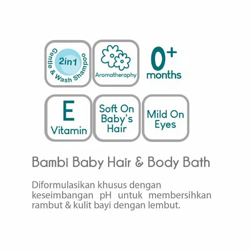 Bambi Hair &amp; Body Bath Refill 450ml Pump 500ml - Sabun Shampo Bayi Refill Pouch // Bambi Sabun Shampo Bayi Pump 500ml
