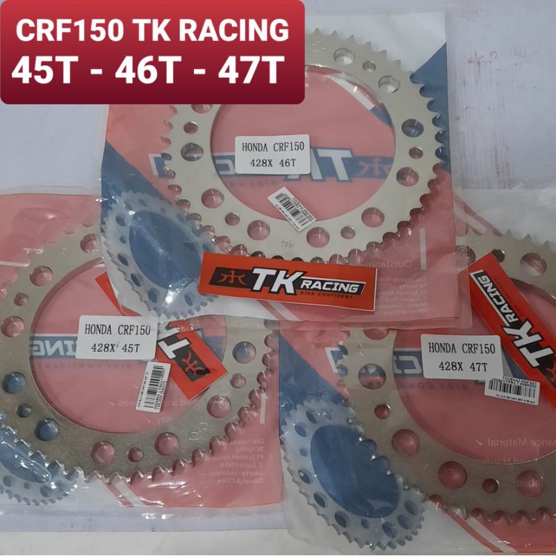 Gir Ger Sprocket Belakang Honda CRF150 - 428 - 45 - 46 - 47  - 48 - 49 - 50 - 51 - 52  - 54 - 55 T - TK Racing CRF 150-1