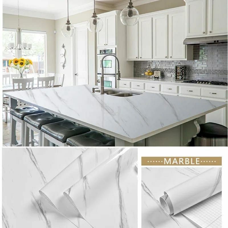 Wallpaper Dinding Sticker Motif Marmer/Marbel 120cmx50cm Wallsticker Dinding Marmer Glossy Murah Wal