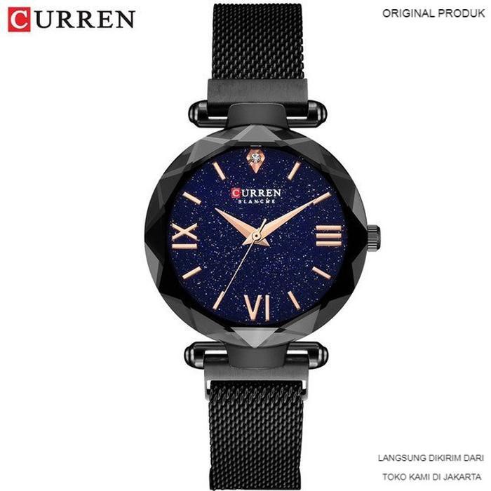 Bagus Jam Tangan Wanita CURREN 9063 Rantai Magnet - Hitam Dijamin