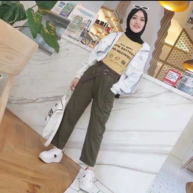 ANYA PANTS - CELANA PANJANG WANITA KANTONG POCKET DEPAN (MOSH PANTS) // BAGGY SAKU DEPAN