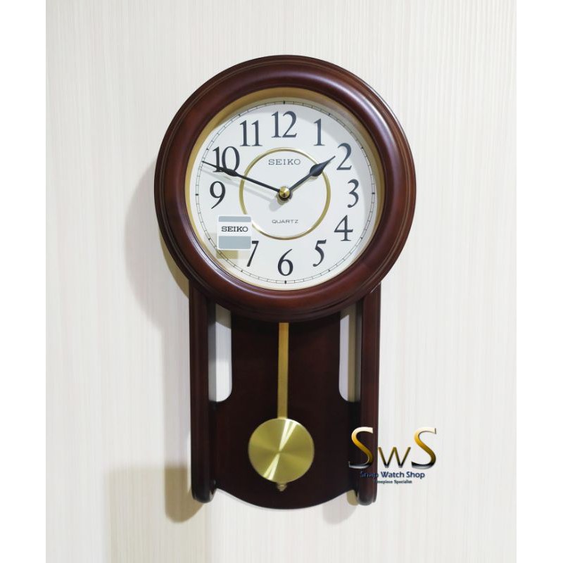 Jam Dinding SEIKO QXC105 QXC105B ORIGINAL Pendulum Case Kayu