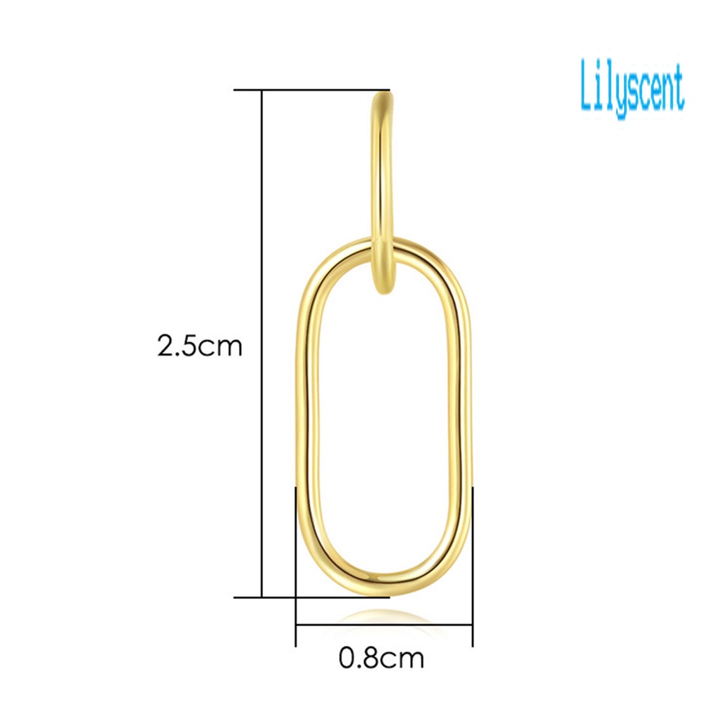 Ls 1 Pasang Anting Kait Gantung Bentuk Setengah C Oval Geometri Hollow Untuk Pesta Pernikahan / Prom