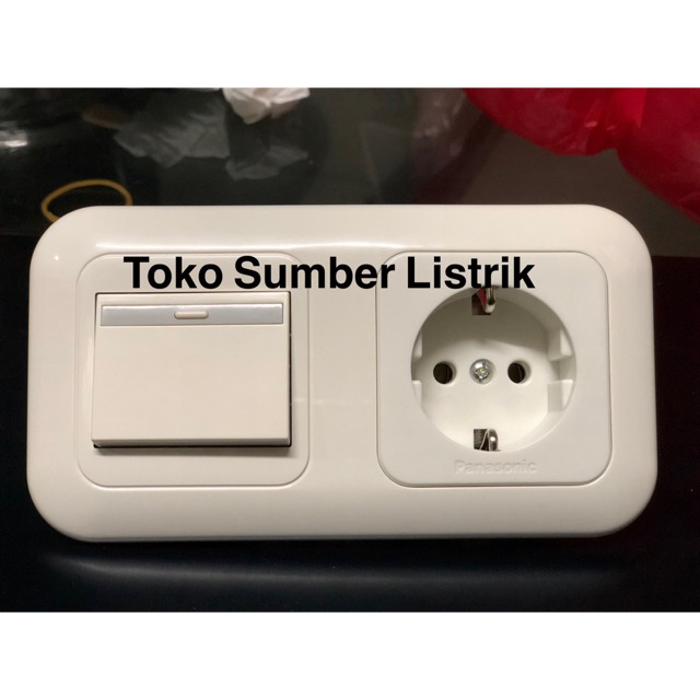 Saklar tunggal gandeng stop kontak panasonic engkel dan stopkontak 2gang