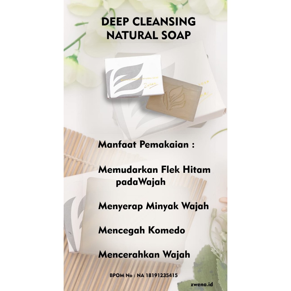 Zwena Deep Cleansing Natural Soap Sabun Jerawat BPOM Original Skincare Bersih