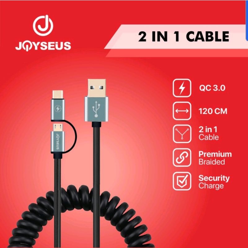 Kabel Data 2in1 USB-C & Micro USB Joyseus (Preloved)