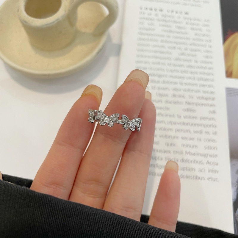 Zircon Butterfly Open Ring Accessories Temperament Fashion Harajuku