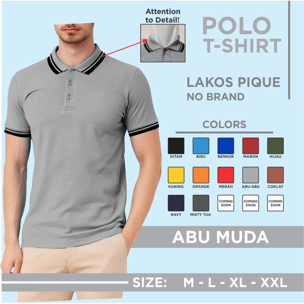 Kaospolos - Kaos Kerah Polo Shirt Pria Kerah Stripe / Kaos Pria Polos Seragam Lengan Pendek