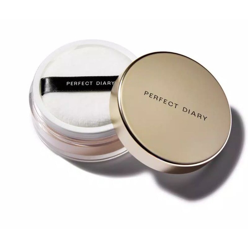 Perfect Diary Loose Powder Bedak Tabur Halus Ringan Tahan Air dengan Puff