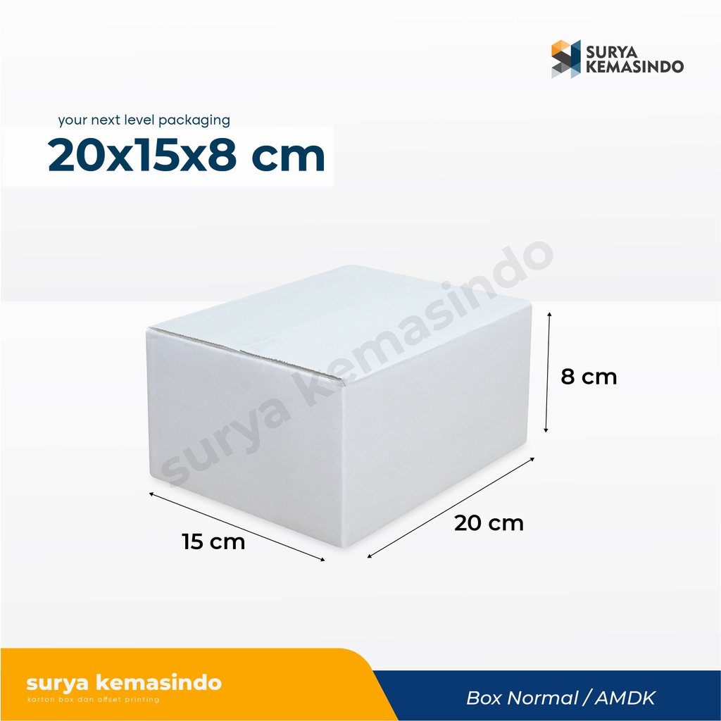 

Box 20x15x8 cm (Mutiara) Karton/Kardus/Paking/kemasan/Normal/BoxNormal/Amdk/BoxAmdk/Hampers/tinggi8