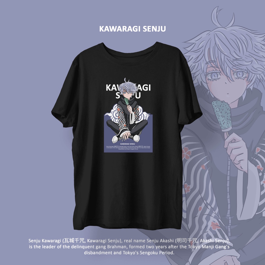 (TERLARIS) Kaos Anime Tokyo Revengers / KAWARAGI SENJU / Kaos Distro Anime / Merchandise Anime Original