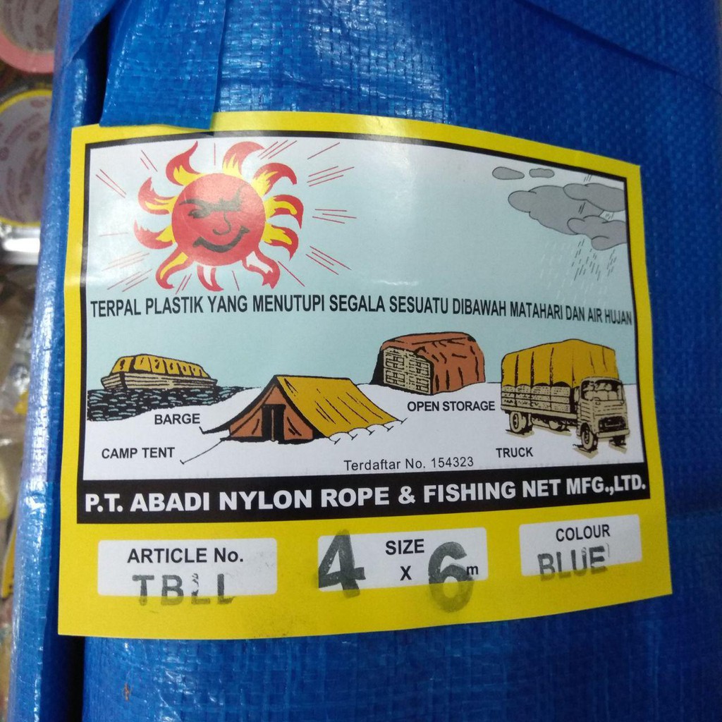 Terpal plastik ukuran 4x6 tebal A8 / Terpaulin A8 Terpaulin 4*6