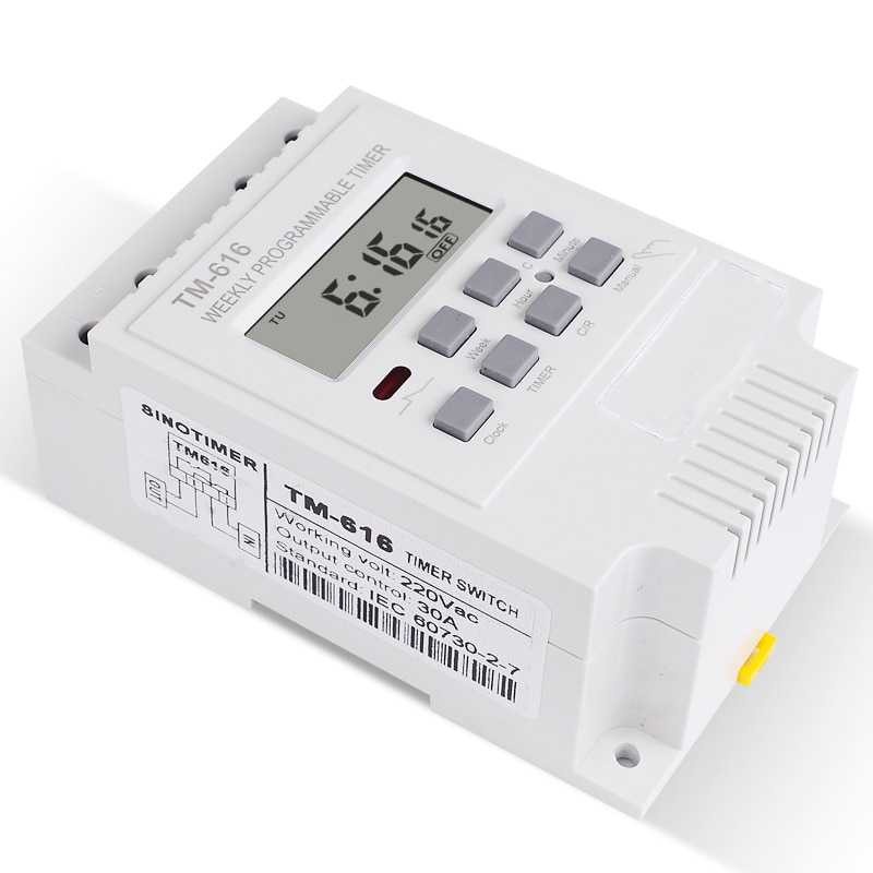 Time Switch Relay 220V 30A Power Timer Programmable LCD Display