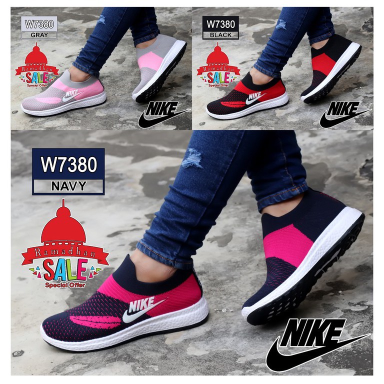 SV - Slip-on Shoes NIKE W7380 (SALE) Sepatu Import Fashion Rajutan Wanita Size 36-40 BIG SALE
