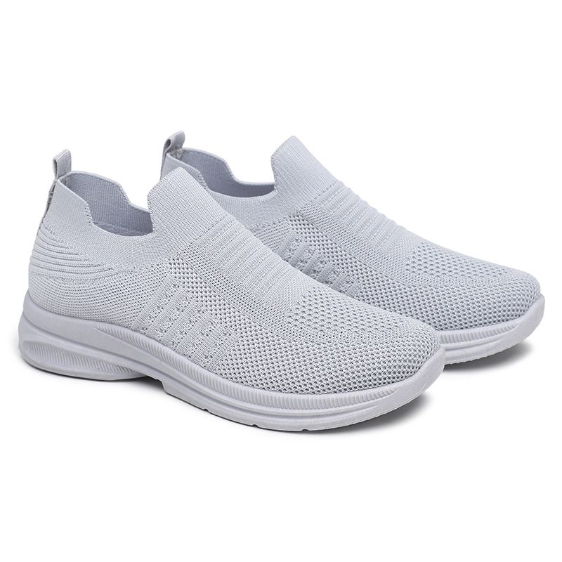 [GROSIR][COD] SEVEN_DAY SEPATU RAJUT SLIP ON WANITA OLAHRAGA TANPA TALI SPORT SHOES ABU A-6613