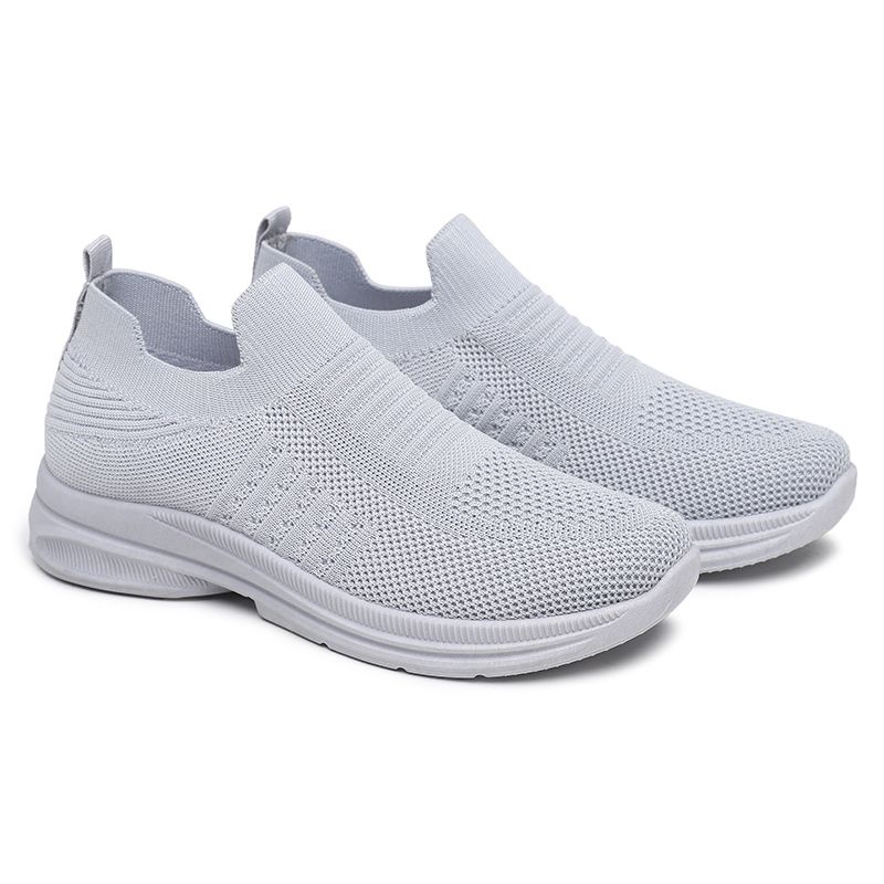 [GROSIR][COD] SEVEN_DAY SEPATU RAJUT SLIP ON WANITA OLAHRAGA TANPA TALI SPORT SHOES ABU A-6613