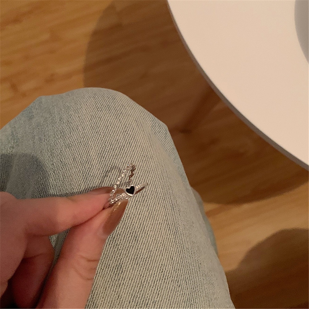 【COD Tangding】2pcs / set Cincin Jari Telunjuk Bentuk Hati Gaya Korea