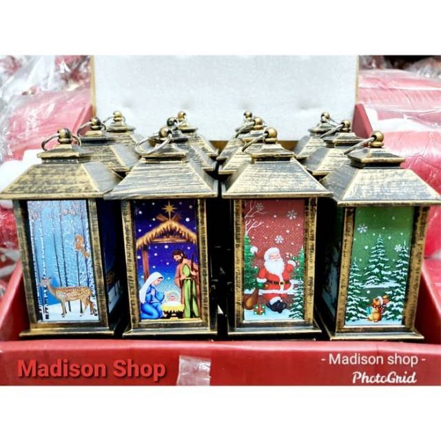 Hadiah box Lampu Natal LED Soevenir Christmas Murah Domba Yesus Santa