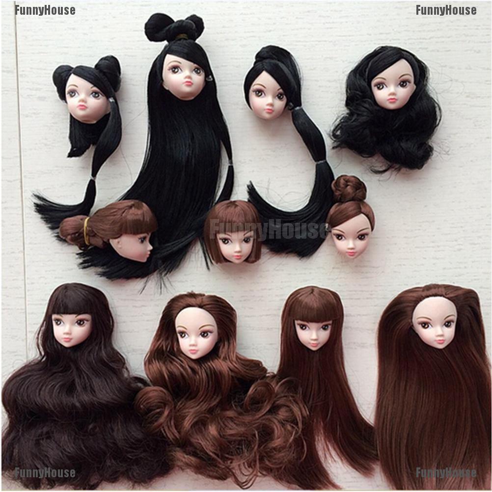 Kepala Boneka  Barbie  dengan Rambut  DIY untuk Aksesoris 