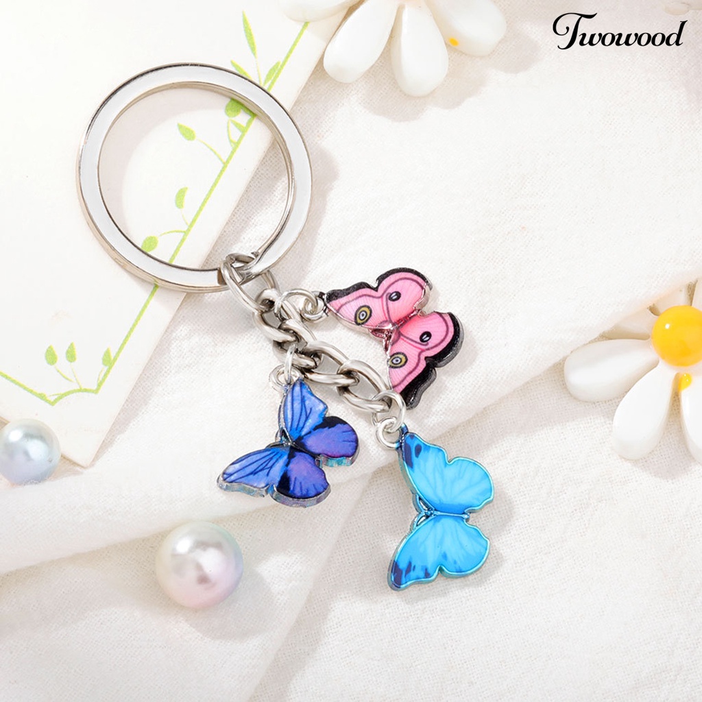 Twowood Gantungan Kunci Butterfly Warna-Warni Untuk Aksesoris Tas Wanita