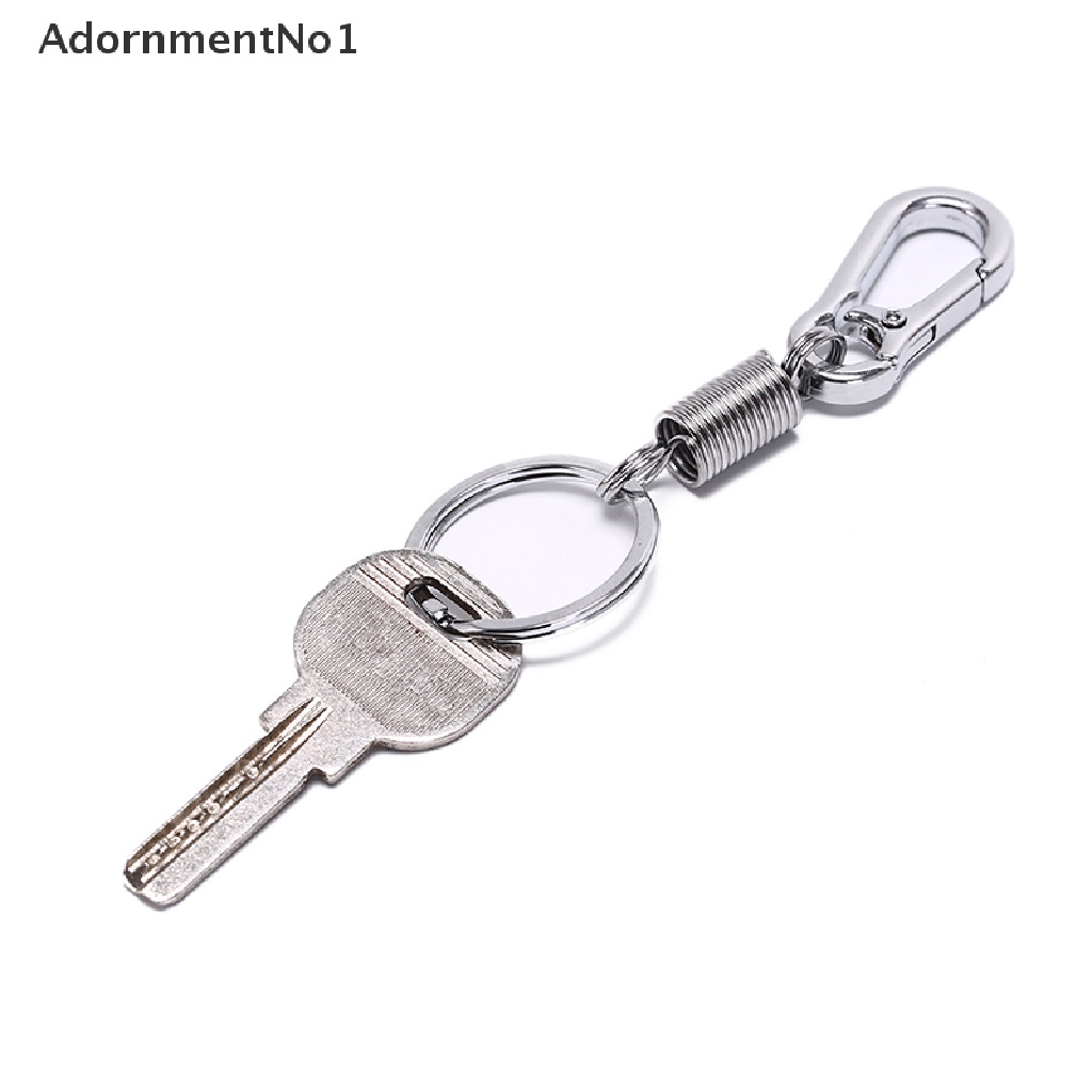 (AdornmentNo1) 5pcs Gantungan Kunci carabiner retractable Bahan stainless steel Untuk outdoor