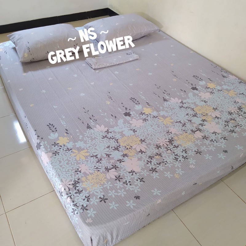 SPREI MOTIF BUNGA GREY FLOWER