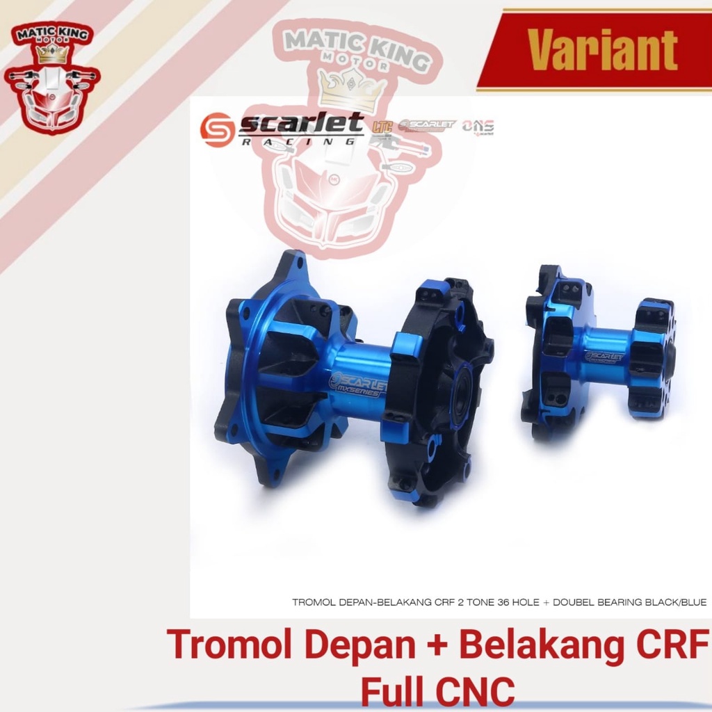 Tromol CRF 150 set Scarlet Hole 36/36 Full CNC depan dan belakang