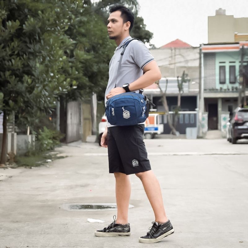 Irco Lolita Tas Selempang Bahu Outdoor - Slingbag Pria Wanita Stylist - Biru Navy