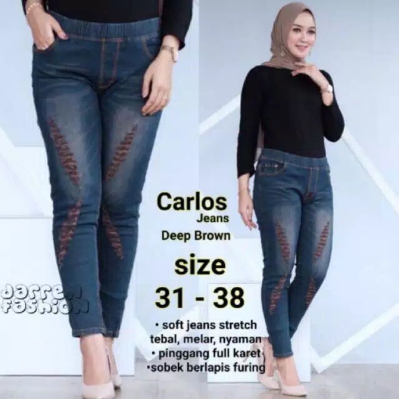 SIZE 31-38!!RECOMMENDED JEANS ORI DENIM!! CARLOS JEANS SOBEK TIDAK TEMBUS