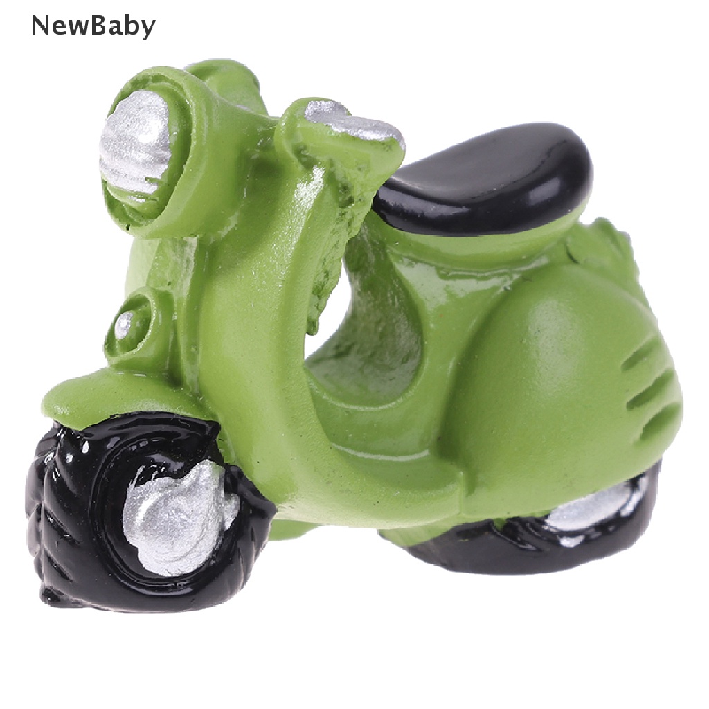 Newbaby 4Pcs Miniatur Motor Roda Tiga Warna Hijau Untuk Aksesoris Rumah Boneka