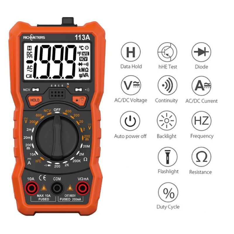 Paling Dicari ! RICHMETERS Pocket Size Digital Multimeter AC/DC Voltage Tester -RM113A