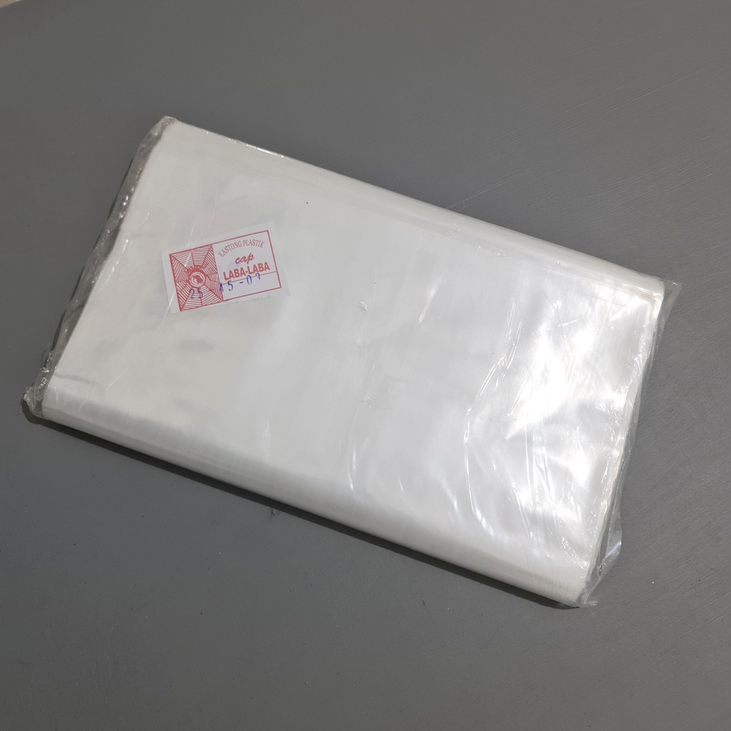 Kantong Plastik Bening PP 25 x 45 cm -  5 kg - Tebal 03 - Laba Laba