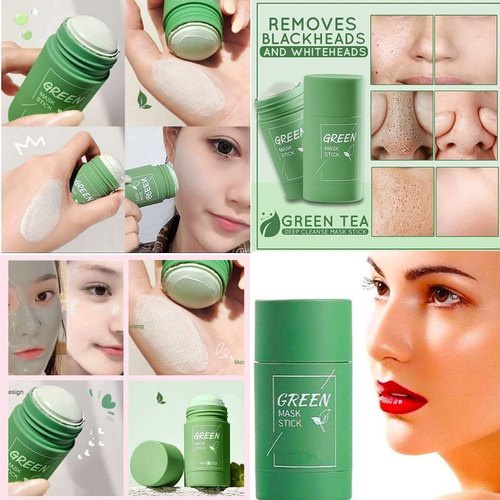 MEIDIAN Green Tea Mask Cleansing Clay Stick Masker wajah Masker Pembersih komedo/Cleansing Mask/ROMANTIC XIUXIU Greentea Mask Stick Original / Masker Jerawat Ampuh / Komedo / Bruntusan / Acne Isi 40Gr/Xiu xiu