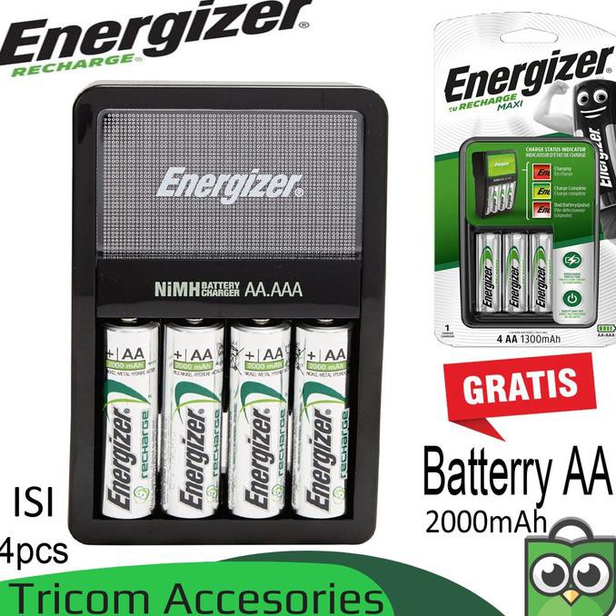 CHARGER BATERAI ENERGIZER MAXI AA 2000MAH 4PCS /BERAT 500GR