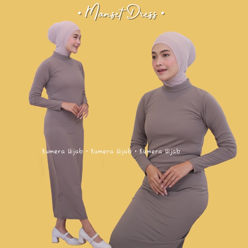 TERMURAH Manset Dress Gamis Lengan Panjang Jersey Premium