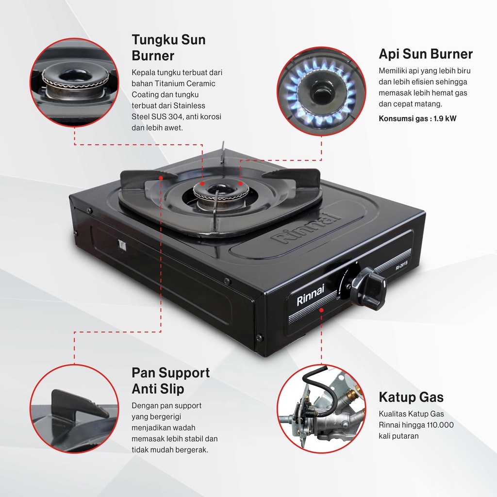 Kompor Rinnai 1 Tungku RI201S (KHUSUS JNE/DLL)